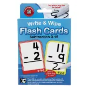Write and Wipe Subtraction 0-15 Flash Cards with Marker