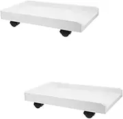 TEHAUX 2 Sets Computer Host Bracket Swivel Wheels PC Stand Desktop Stand Rocketbook Computer Tower Stand Monitor Mount Computer Host Riser Movable Computer Tower Movable Base Iron White