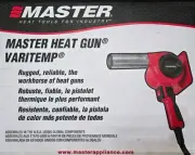 Master Appliance Hg-302D-02 Heat Gun, Corded Powered, 220V Ac, Fixed Temp.