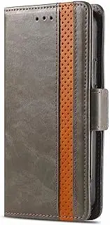 [YukeTop] Case for Motorola Edge 30, PU Leather Flip Folio Wallet Cover, with Card Slots, Case Cover for Motorola Edge 30.(Grey)
