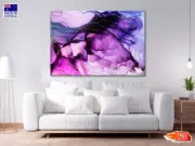 Purple Gold Lines Ink Abstract Wall Canvas Home Decor Australian Made Quality