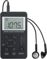 Personal AM/FM Pocket Radio Portable , Mini Digital Tuning Walkman Radio, with R