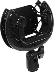 SWOOMEY Shockproof Microphone Lightweight Mic Shock Mount USB Stand Mounted Holder Adjustable Portable Gaming Streaming Microphone Mount Party Microphone Bracket Black Plastic