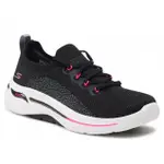 SKECHERS 女 慢跑鞋 GO WALK ARCH FIT 黑色 桃紅 襪套 124863BKHP 漫步在雲端