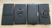 For Telstra Prepaid Black Leather Workman Belt Clip Loop Case Cover Holster