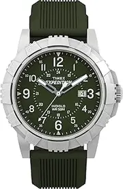 [Timex] Men's TW4B32100 Green Expedition Ridge 43mm Silicone Strap Watch