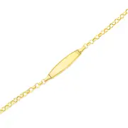 9ct Gold 15cm Hollow Belcher I.d. Bracelet