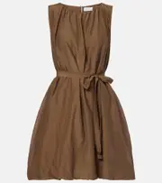 [Velvet] Velvet Margot cotton and silk voile minidress AU 16 brown