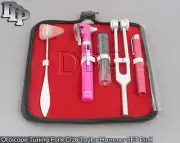FIBER OPTIC Otoscope Tuning Fork C128 Taylor Hammer Diagnostic SET Pink DG-04