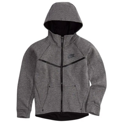 NWT Nike Boy Tech Fleece Full Zip Hoodie in Gray Light Jacket Size S/4 $90 4B240