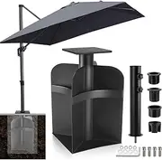 Venussar Patio Cantilever Umbrella Base, In-ground Umbrella Base with Stand Tube for Offset Cantilever Umbrellas, Outdoor proshade Umbrella, 20 lbs Heavy Duty Umbrella Ground Anchor