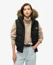 Everest Faux Fur Gilet | Black