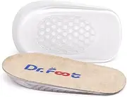 Dr.Foot Height Increase Insoles, Heel Cushion Inserts, Heel Lift Inserts for Leg Length Discrepancies, Beige, Small (0.5" Height)