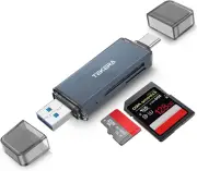 Memory Card Reader, TEKERA USB USB-C to SD Micro SD Card Reader Adapter- Supp...