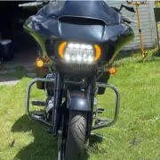 LED DRL Headlight Turn Signal Hi/Lo Beam Headlamp For Harley Road Glide 15-23