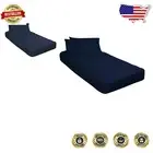 4-Piece Navy Toddler Bed Set - Fitted & Flat Sheet, Pillowcase Included
