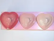 Le Creuset Heart shaped Ramekin D'Amour Collection 2007 Set of 3 Pink Unused