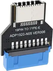 eMagTech 180 Degrees Adapter USB 3.0 19-Pin Internal Header to USB 3.1/3.2 Type-C 20-Pin Extend Adapter for USB Type E Ports to PCs Front Panel USB Port