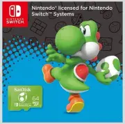 SanDisk 64 GB Micro SD XC Memory Card for Nintendo Switch. Green Yoshi Edition