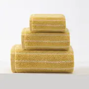GGP Yellow Soft And Absorbent Cotton Towel Set - 3 Piece Luxury Bath Towels Ideal For Adults, Face & Bath Towels