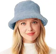 [Wheebo] Winter Bucket Hat for Women Girls Lady, Warm Fluffy Faux Fur Fisherman Cap