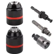 13mm Threaded Keyless Metal Drill Chuck, Hex Shank/SDS/Square Quick Grip Adapter, Chuck for Drill Bit Screwdriver Tap&So