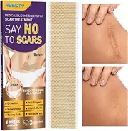 Silicone Scar Patch - 3pcs Size, Silicone Material, Skin Tone Color, Scar Removal Patch, Reusable Scar Strips, Breathable Adhesive Tape | Waterproof Scar Care, Effective For Burns Tummy Tuck Keloid