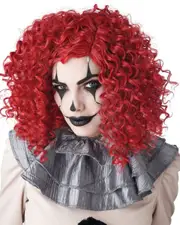 Red Corkscrew Clown Curls Wig