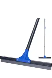 Floor Squeegee with Long Handle 59'', Heavy Duty 18" Rubber 18'', Blue