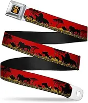[Buckle-Down] Seatbelt Belt - Mufasa & Simba JUST CAN'T WAIT TO BE KING/Family Silhouette - 1.5" Wide