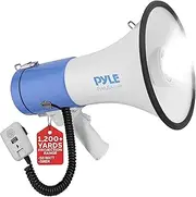 Pyle Megaphone with Siren, Signal Horn - Siren Megaphone - Megaphone Children & Adults 30 Watt, Foldable Megaphone with Siren, LED Lights & Microphone 0.6 kg, Volume Adjustable, Range: 600 m