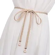 [CHENGZI] Women's Fashion Belt Style Waist Chain Rope Braided Dress Belt Casual Thin Belt for Ladies Dress