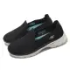 【SKECHERS】休閒鞋 Go Walk 6-Vivid Motion 女鞋 黑 藍 懶人鞋 健走鞋 套入式(124553-BKAQ)
