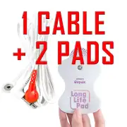 Omron ELECTRODE TENS PADS CABLE WIRE LEAD CORD + 2 LONG LIFE PADS - 200 + SOLD