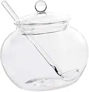 VERDANVERSE Large Round Glass Spice Jars with Spoon and Lid Transparent Storage Container for Tea Dried Fruit Snacks and Spices Versatile Kitchen Tool for Organization and