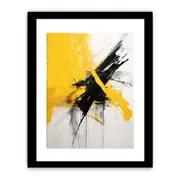 Abstract White Yellow Framed Art Framed print Art Poster