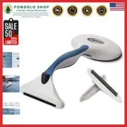 Portable 2-in-1 Slate Blue Lint Brush & Fabric Shaver with Ergonomic Handle