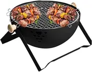 Ziabxhn Cast Iron Charcoal Grill,Folding Charcoal Stove Tea Cooking - Foldable Barbecue Stove, Camping BBQ Oven, Charcoal Stove For Home, Cooking