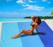Beach Blanket Sandproof Beach Mat, Waterproof Sand Free Picnic 79" X 83"