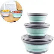 Collapsible Bowl, 3 Pcs Safe Silicone Collapsible Camping Bowl for Travel (39)