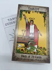 Tarot Deck: 78 Cards With Guidebook & Velvet Bag With String Closure, Brand New