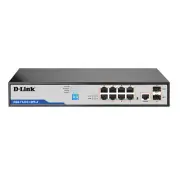 D-Link 10-Port Gigabit Smart Managed PoE+ Switch w/ 8 PoE RJ45 and 2 SFP Ports