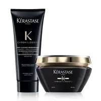 在飛比找PChome24h購物優惠-Kerastase 巴黎卡詩 黑鑽極萃逆時極淨組 (髮浴20