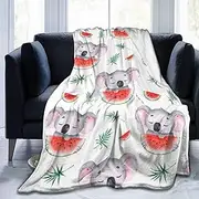 Blanket Gray Koala Throw Blanket for Sofa Bed Couch Soft Warm Microfiber Fluffy Picnic Blanket Fleece Blanket Gifts for Women Kids Teens Adults 180x220cm