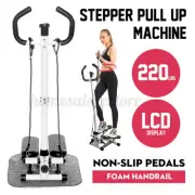 Workout Exercise Stepper W Handle, Resistance Bands & LCD Monitor Home Gym