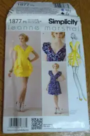 Simplicity Pattern 1877 Ms LEANNE MARSHALL Dress 2 Lengths w/Variations Sz 12-20
