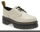 Dr. Martens Womens Audrick 3-Eye Leather Platform Shoes Cobblestone Grey US 9