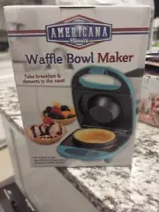 Americana Classics Waffle Bowl Maker Non-stick Seafoam Blue Ice Cream Fruit