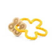 Djeco BabyStretchi Wood/Silicone Teether 12cm Baby Teething Toy Yellow 0m+