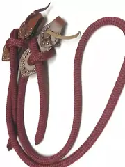 Burgundy yacht rope reins tie on slobber strap